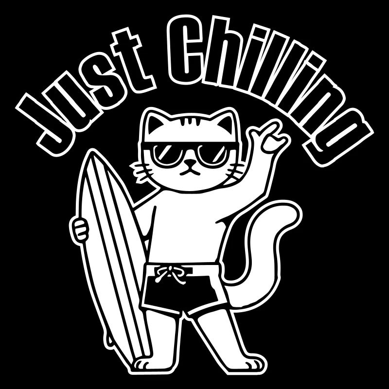 Surfende Katze - "Just Chilling" Design
