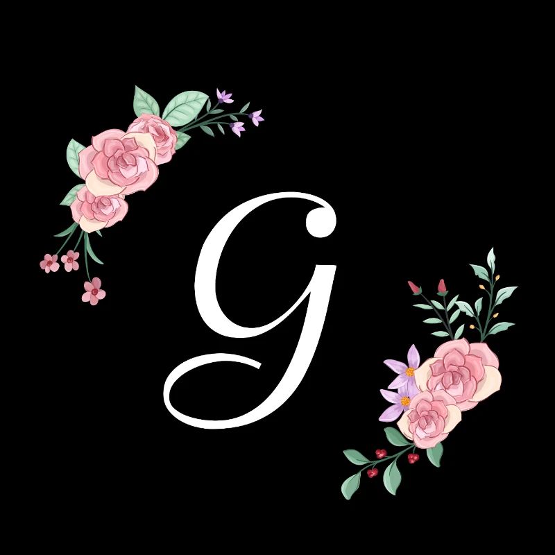 Lettre g florale rose