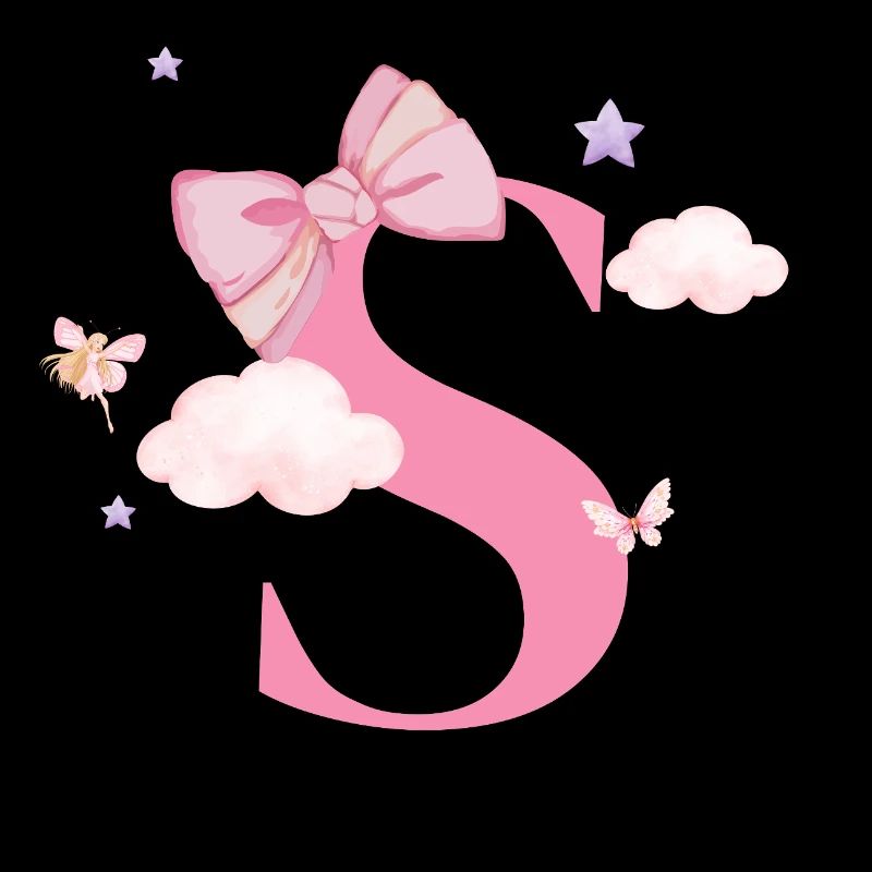 Lettre s rose nuages