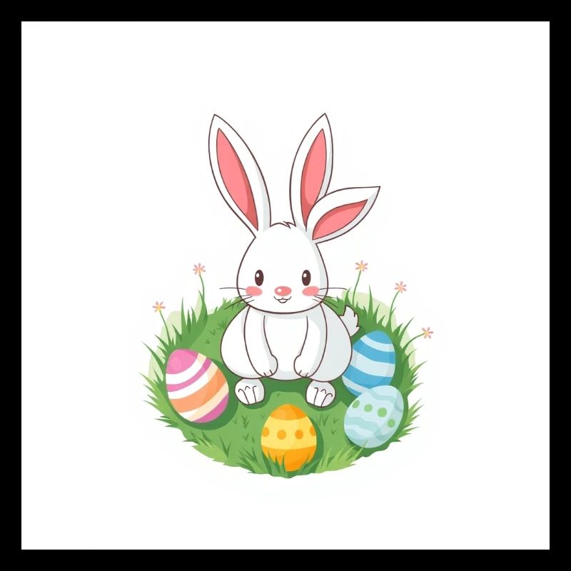 Hase, Ei und Osterfreude