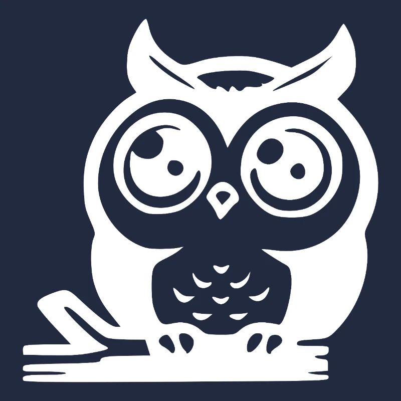 Hibou mignon de dessin animé avec des yeux mignons