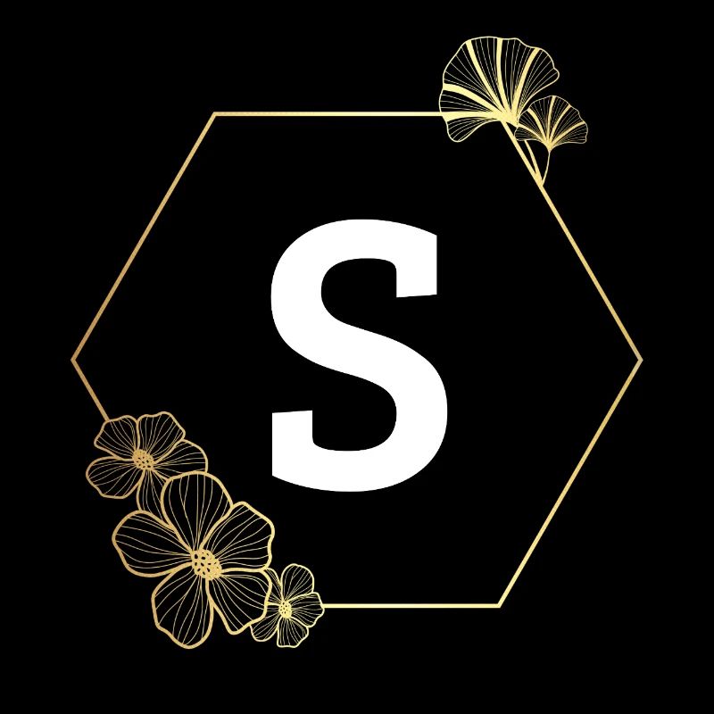 Lettre s cadre Floral doré