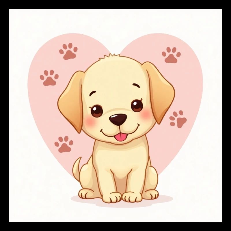 Flux Dev A whimsical pastelhued dog cute cartoon