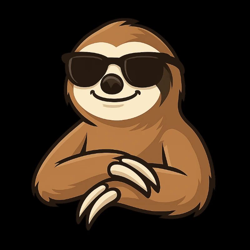 Cool sloth with sunglasses cartoon
