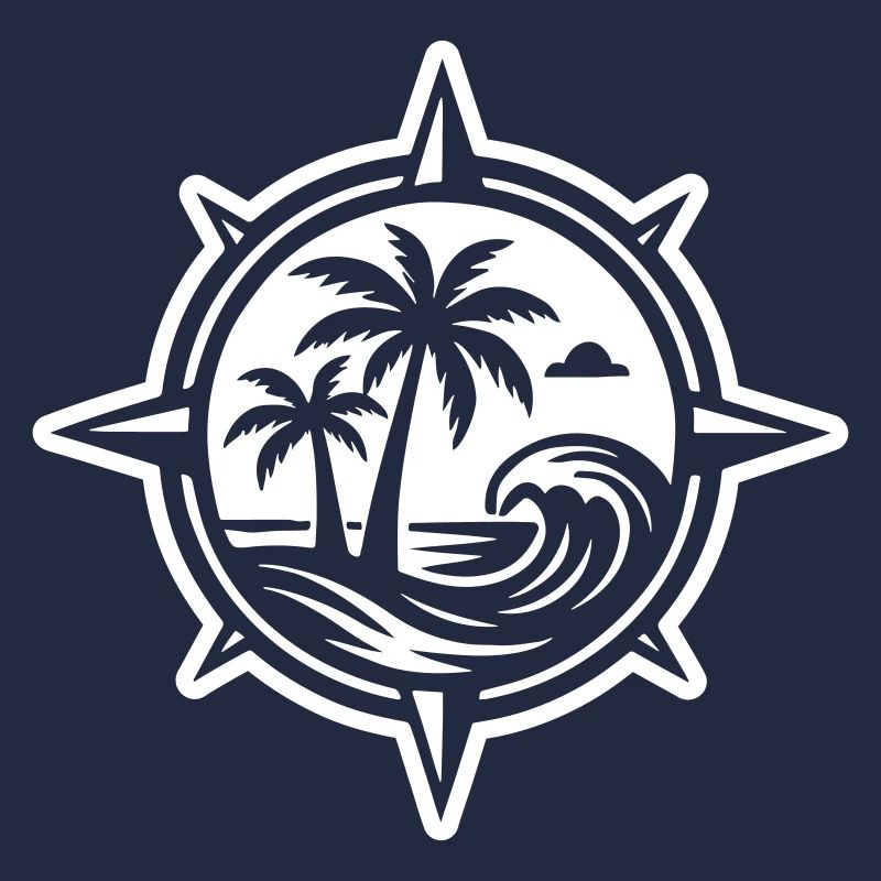 Compass Palm Trees Beach
