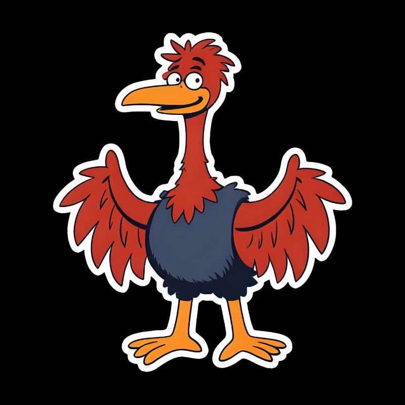 Ostrich Funny Comic Bird Shirt