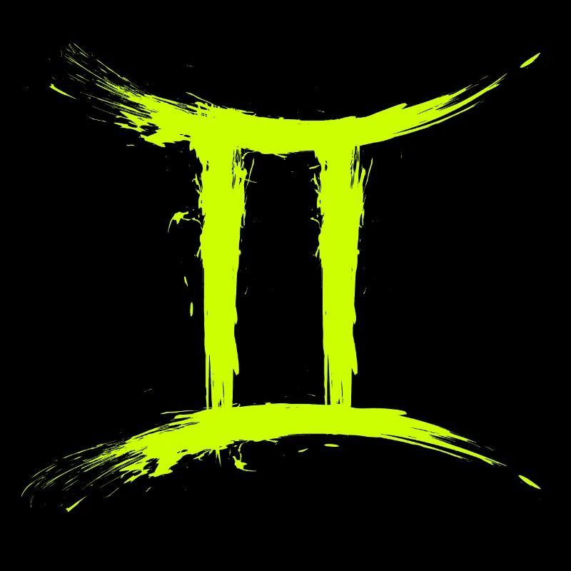 Sternzeichen Zwillinge Gelb Gemini Symbol