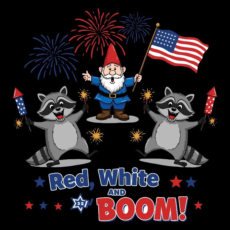 Waschbären-Feuerwerksparty zum 4. Juli