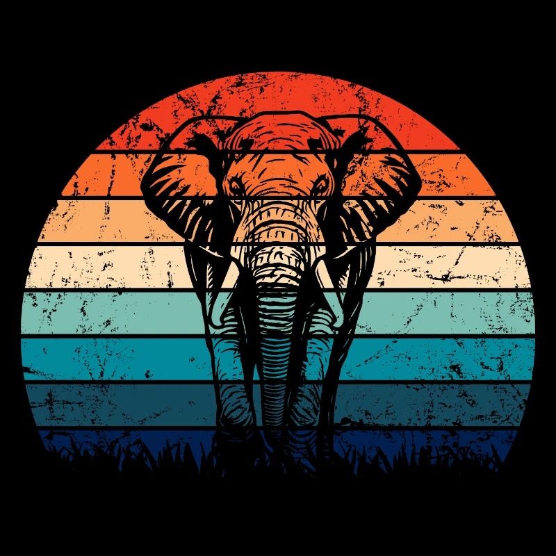 Elefant - Großwild, Stoßzahn, Elfenbein sunset