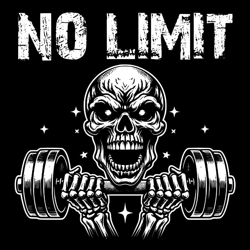 No Limit hartes Workout Skull mit Hantel