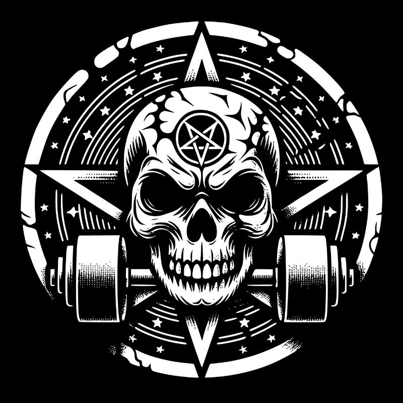 Skull Hantel und Pentagramm Bodybuilding Workout
