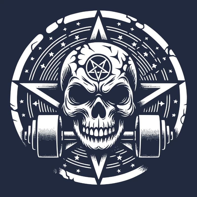 Skull Dumbbell and Pentagram Bodybuilding Workout