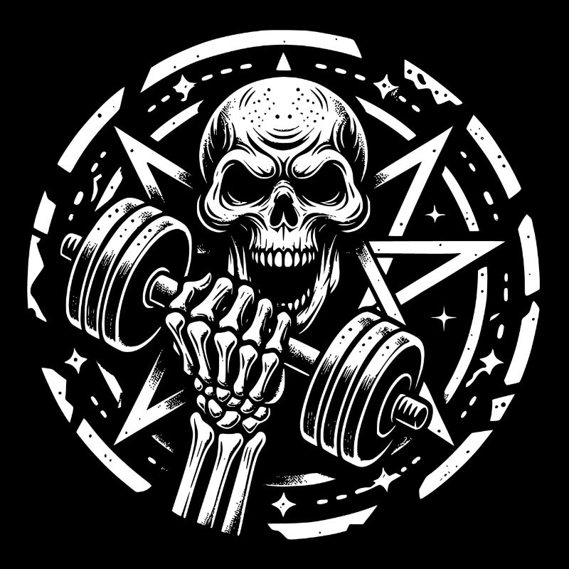 Skull Hantel und Pentagramm Bodybuilding Workout