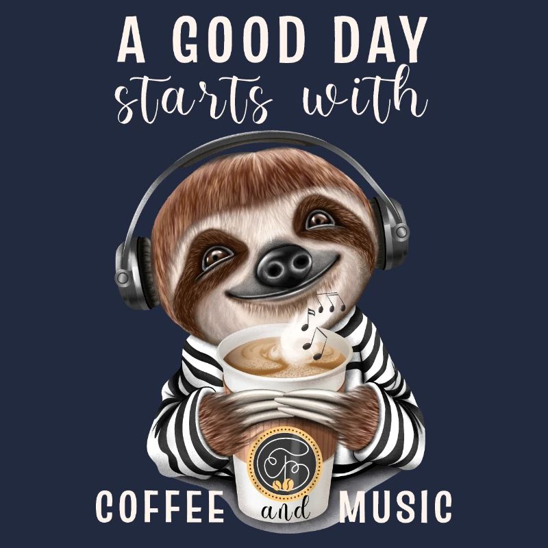 A good day starts with coffee first funny sloth