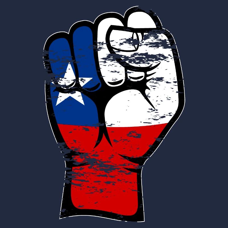 Chile Flagge Faust Hand Symbol used