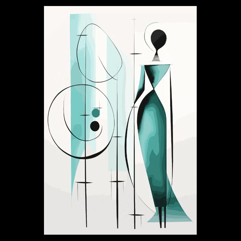 Teal Geometrie Silhouette