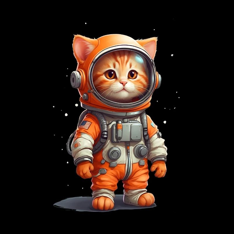 Cute astronaut orange baby cat design