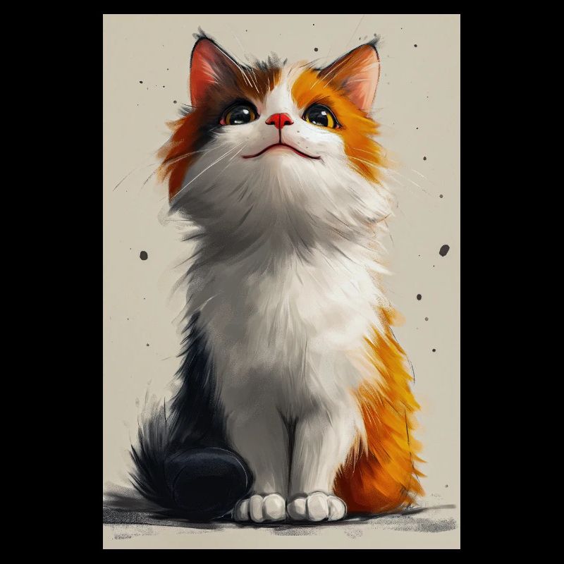 Poster Illustration de Chat mignon