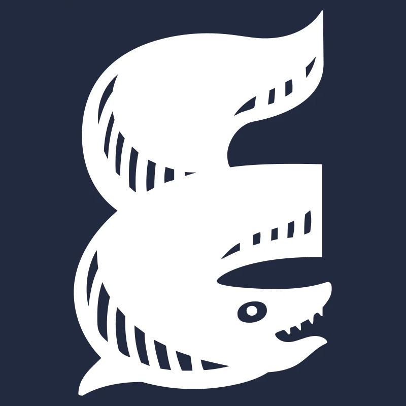 Fish Symbol | E Letter | white Vectorgraphic