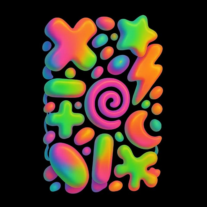 Neon Fusion – 3D Formenchaos in grellen Farben