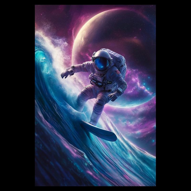 Astronaute surfeur galactique