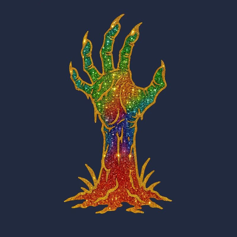 Regenbogen-Glitzerhand Erwachen