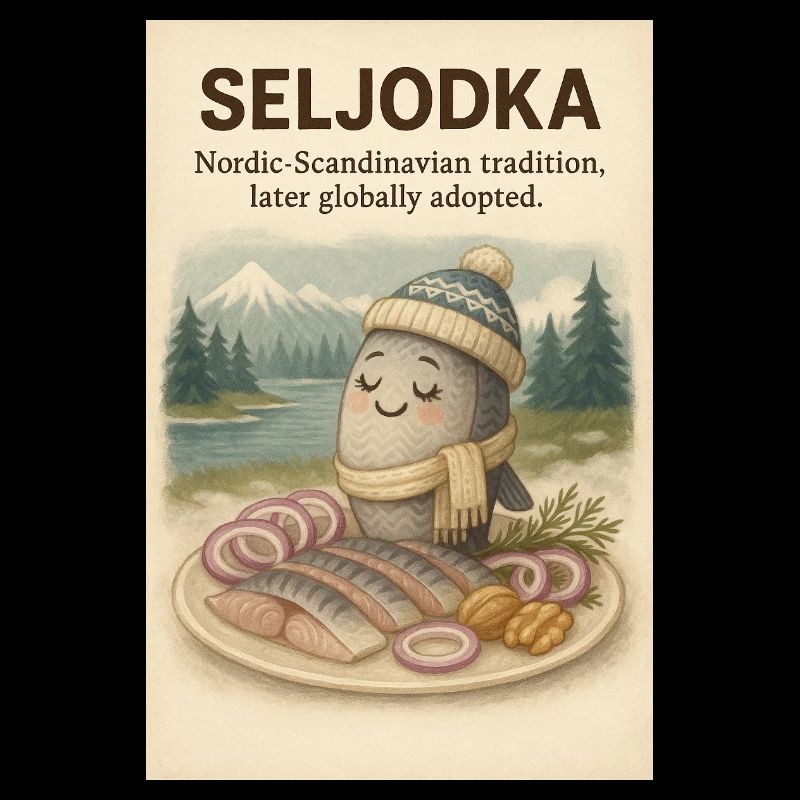 Charme nordique de l’assiette de poisson Seljodka