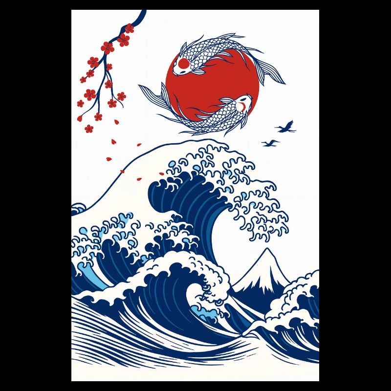 Koi und Welle in der Sonne