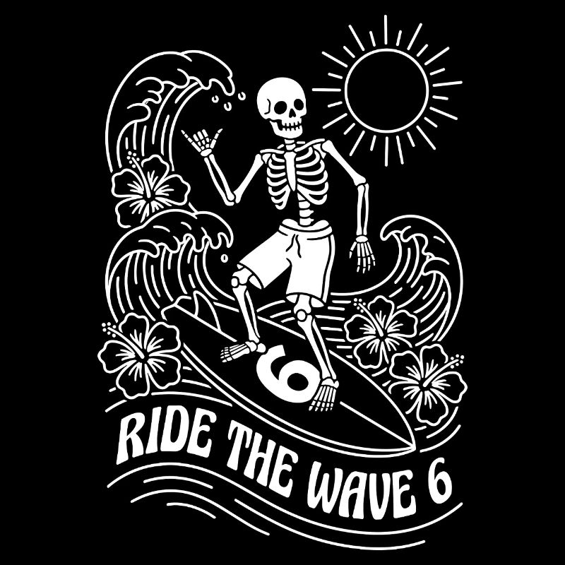 Ride The Wave 6 Skeleton Surfer