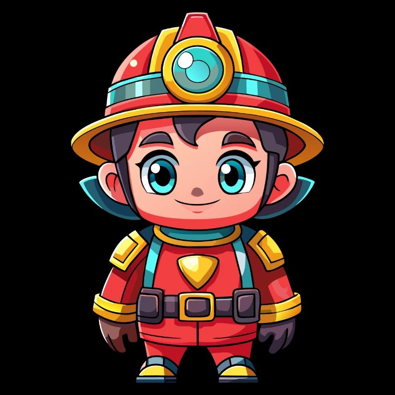 Held in Rot der Feuerwehrmann