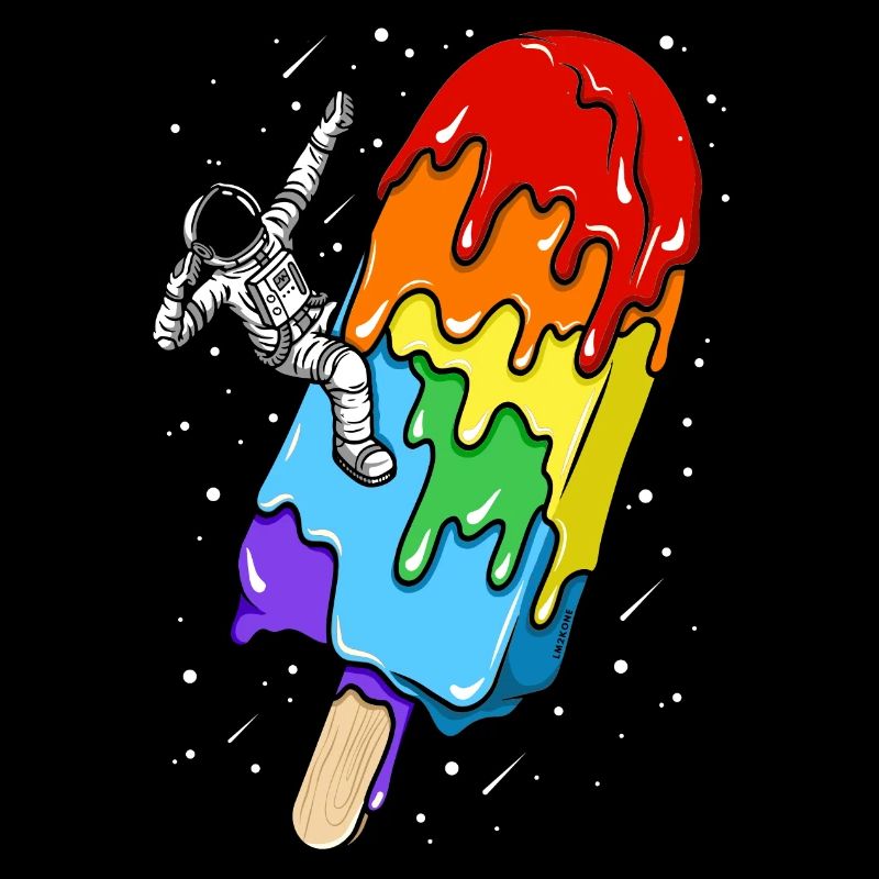 Astronaute - Batonnet glace arc en ciel - Humour