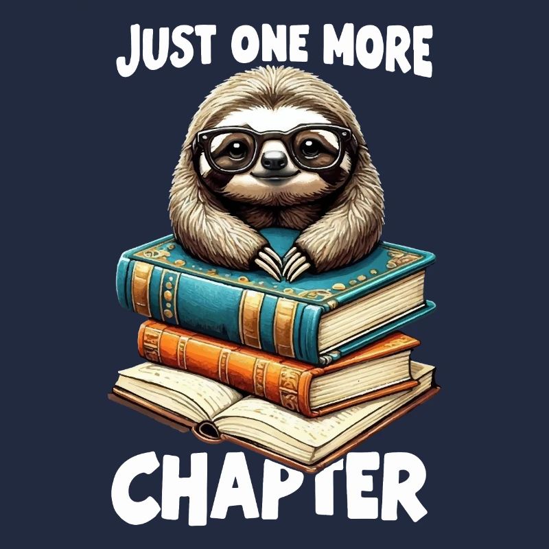 Just One More Chapter - Bookworm Sloth Reading