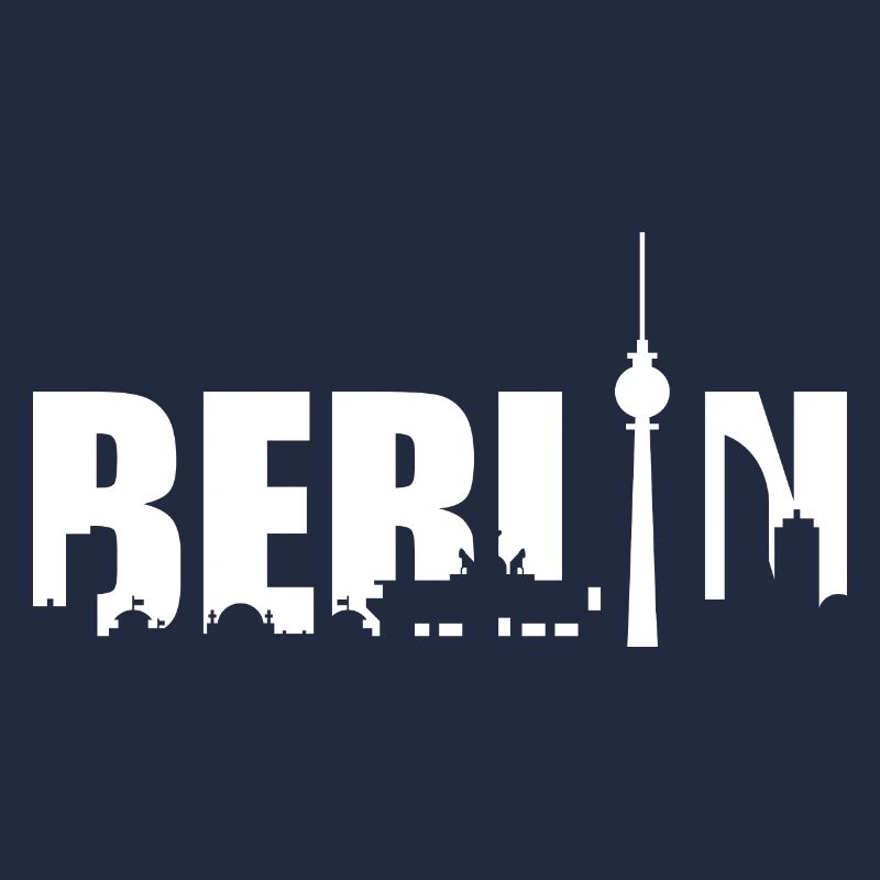 Berliner Skyline Design Silhouette Fernsehturm