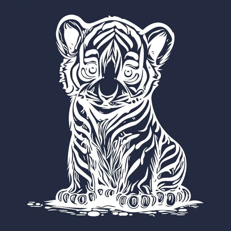 Mignon petit tigre avec un élégant motif rayé
