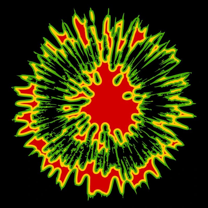 fleur rouge jaune vert
