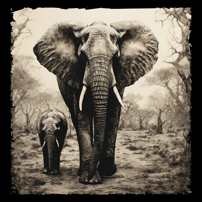 Conception d’éléphant pour les amoureux des animaux et de l’éléphant