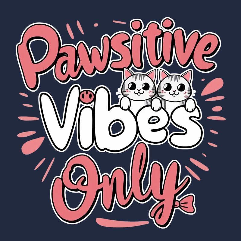pawsitive vibes only - chat et motivation
