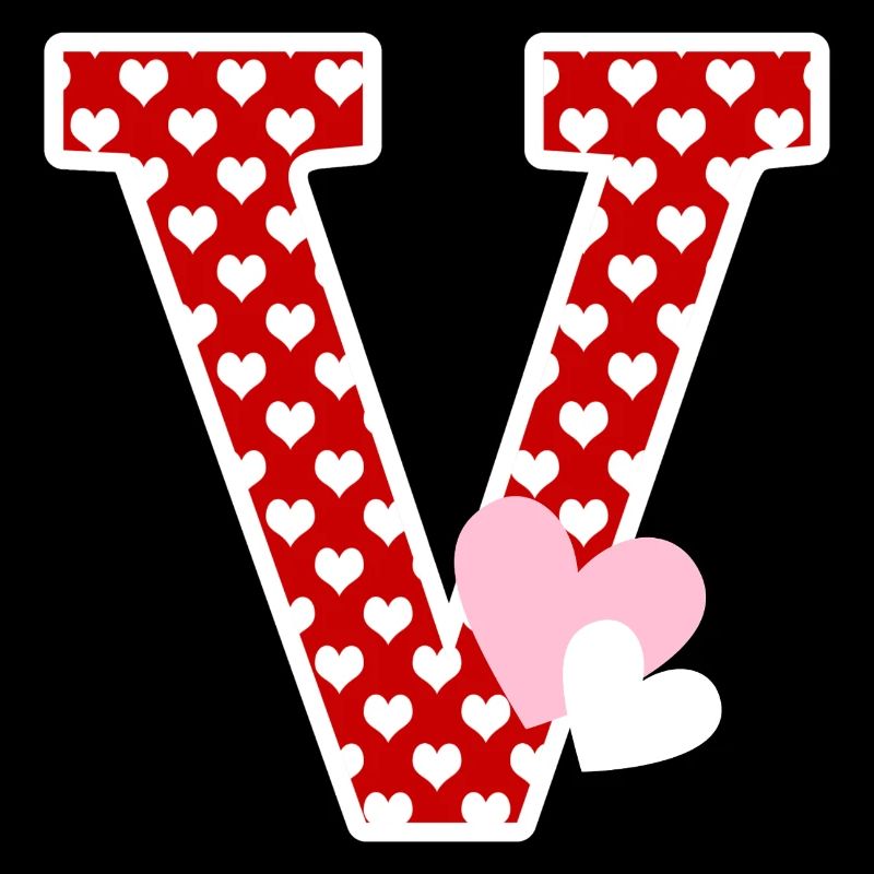 Letter v heart