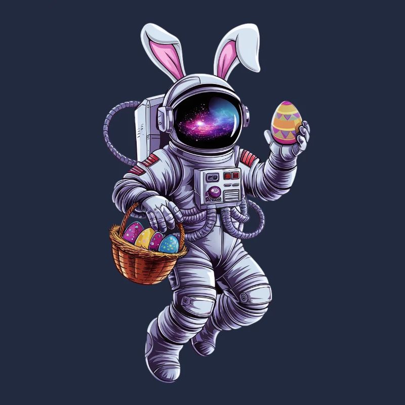Lapin de Pâques astronaute dans l’aventure spatiale
