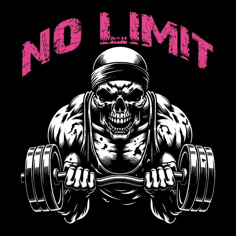 Crâne de musculation No Limit Workout avec haltère