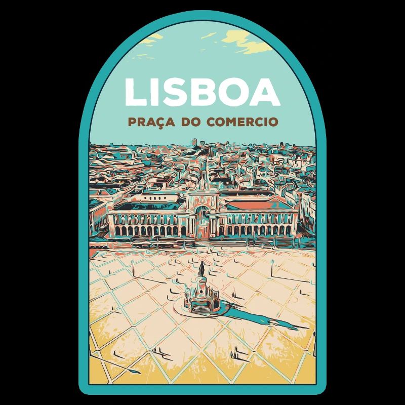Illustration Place du Commerce, Lisbonne