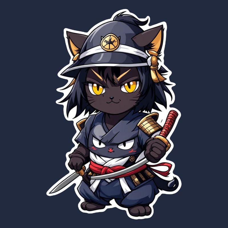 chat ninja - chaton samourai