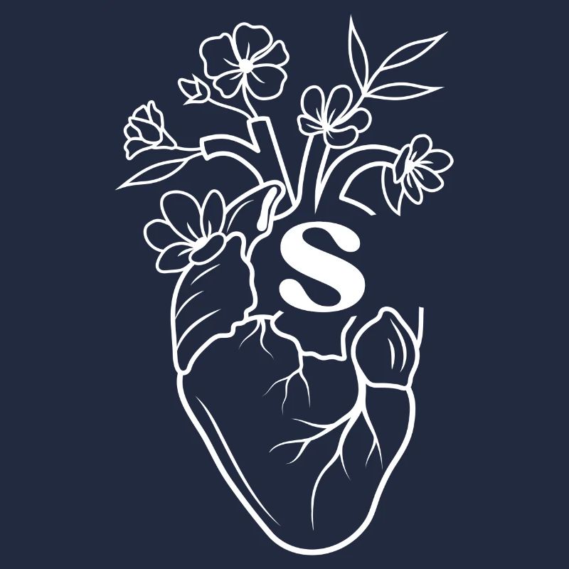 Buchstabe s Herz Weiße Blumen Anatomie