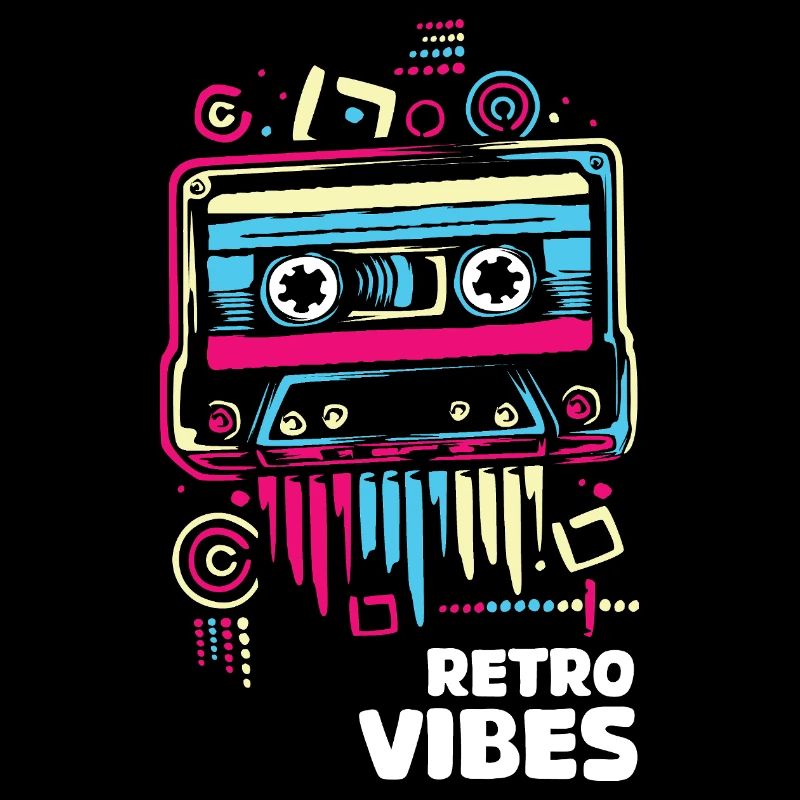 Retrovibes cassette cassette vintage couleurs bande dessinée