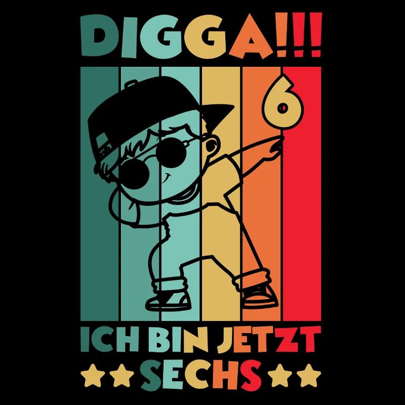 Digga Ich Bin 6 Jahre 6 Geburtstag Dabbing Junge