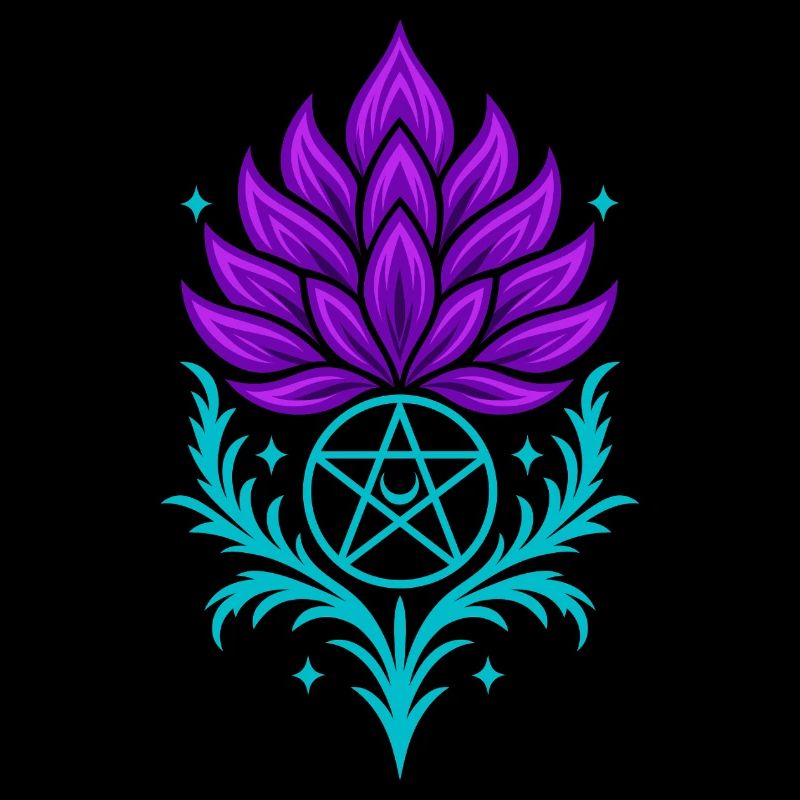 Distel mit Pentagramm - Spirituelles Symbol