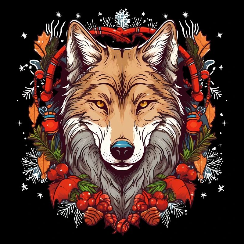 Loup avec ornement, loups d’amour