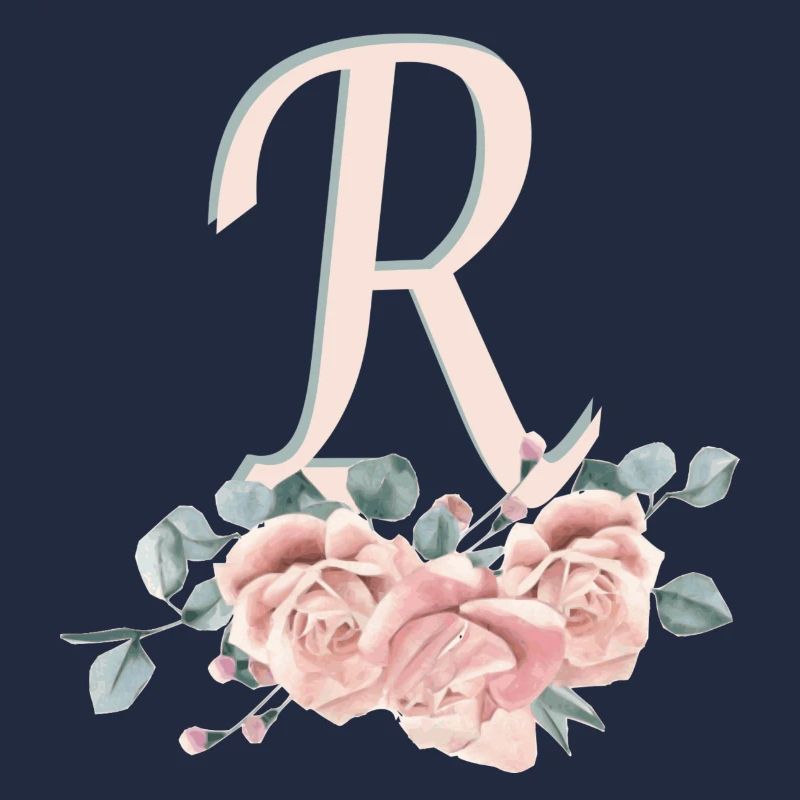 Lettre R avec des fleurs
