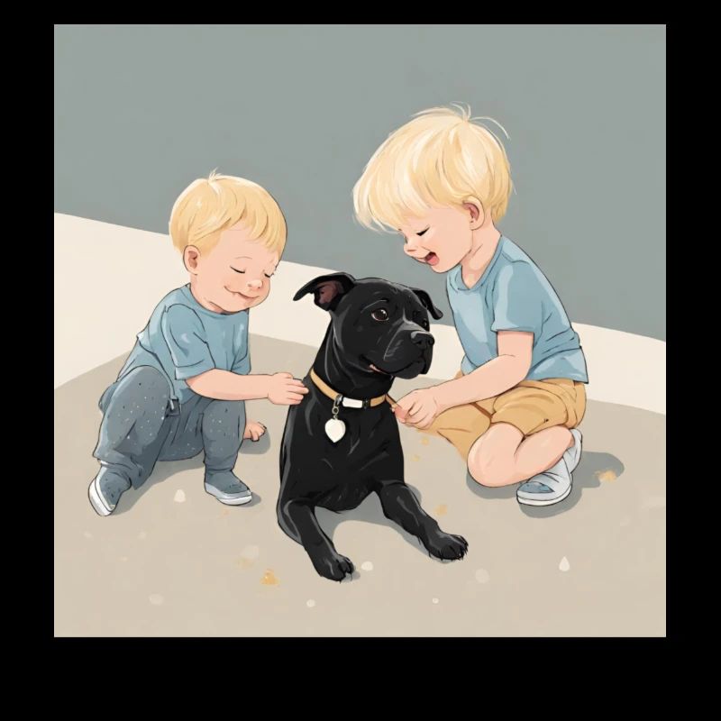 Le chien et ses enfants