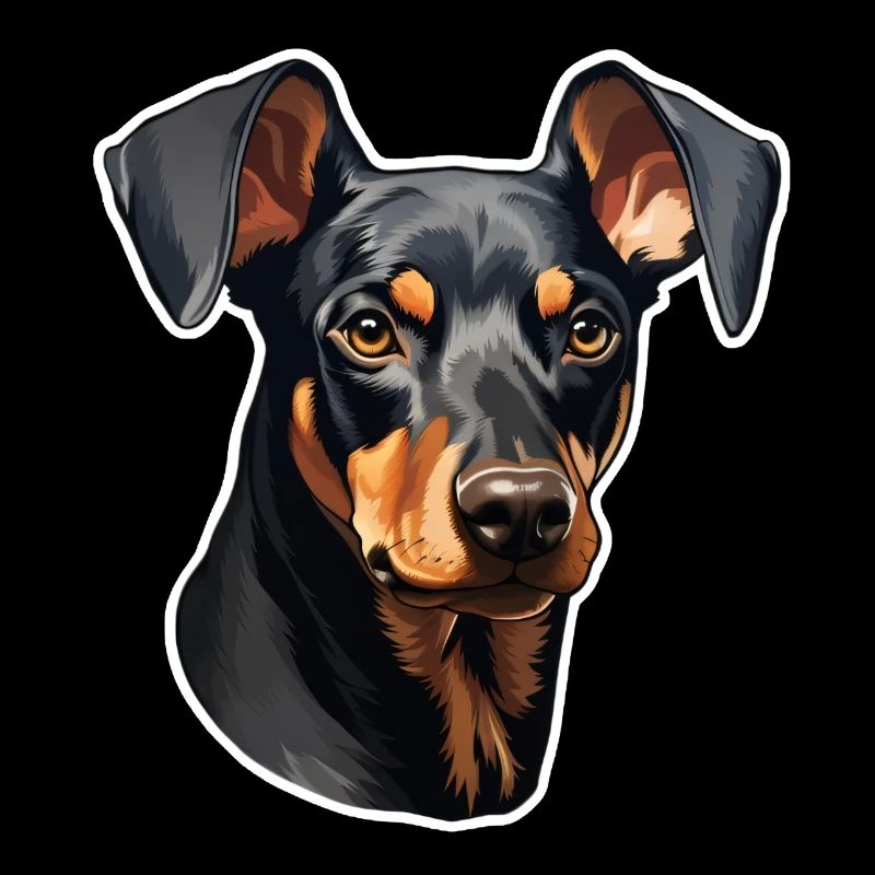 Dobermann Pinscher Kopf mit Schlappohren